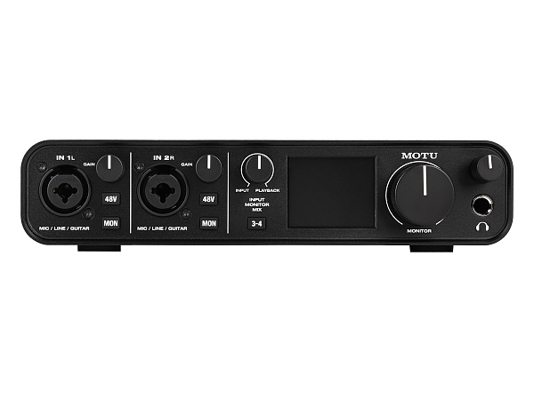 Аудиоинтерфейс USB [3140/3141] Motu [M4] АЦП/ЦАП: 24 бит/192 кГц, ЦАП ESS Sabre32 Ultra, 120 дБ, THD+N: -110 дБ, 2xCombo XLR/TRS, 2x1/4" TRS Jack входа / 4xRCA выхода, 4x1/4" TRS Jack выхода, 1/4" TRS Jack выход для наушников, MIDI, USB-C