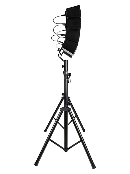 Акустическая система Gemini [LRX-448] Комплект: 8 (2х4) 2-х полосных сателлитов, 12" активный сабвуфер, совокупная мощность RMS 600 Вт, SD слот, USB порт, FM радио, Bluetooth, 2 стойки, кабели питания, кабели коммутации (2 места)
