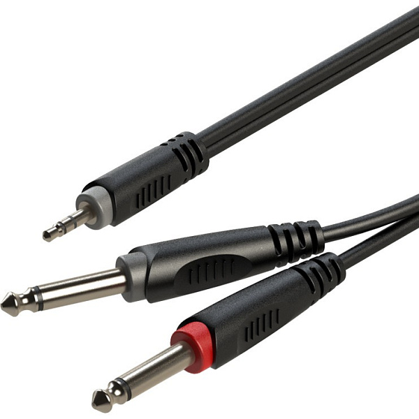 ROXTONE RAYC130/2 - Аудиокабель (3,5мм stereo-jack Х 2 х 6,3мм mono-jack), 2м