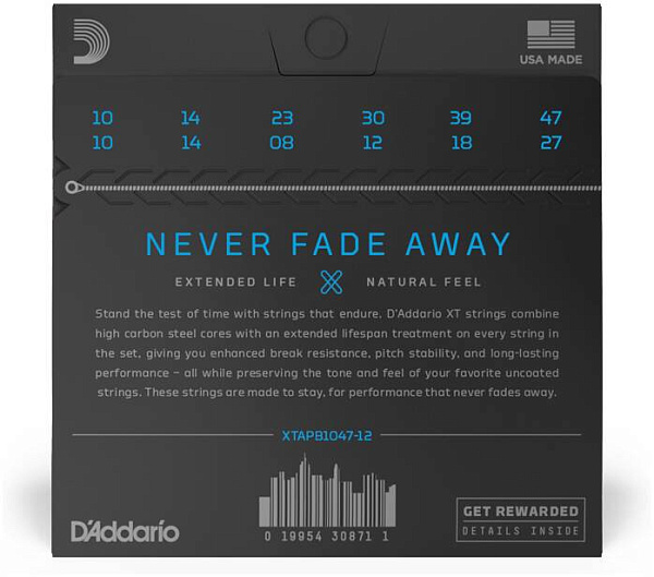 D'ADDARIO XTAPB1047-12 - Струны для акустической 12-струнной гитары