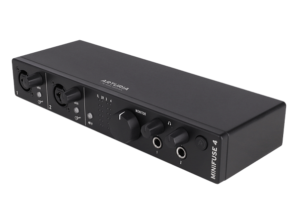Аудиоинтерфейс USB [800103] Arturia [MiniFuse 4 Black] 24бит/192кГц,  два комбинированных входа XLR-1/4” (микрофонный/линейный/инструментальный)  +48 В, два входа 6,3 Jack, 4 выхода 6,3 Jack, 2 выхода для наушников, MIDI In/Out, 2x USB Hub