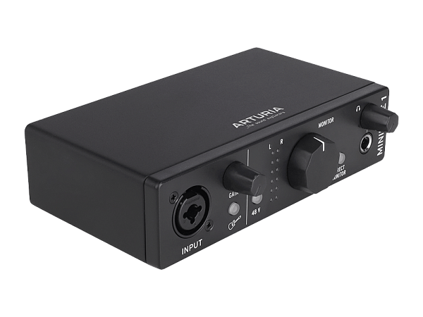 Аудиоинтерфейс USB [800101] Arturia [MiniFuse 1 Black] 24бит/192кГц, комбинированный разъем XLR и 6.3 мм для записи инструментов и вокала с фантомным питанием 48 В, выходы на монитор (L/R Jack), выход для наушников