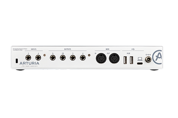 Аудиоинтерфейс USB [800113] Arturia [MiniFuse 4 White] 24бит/192кГц,  два комбинированных входа XLR-1/4” (микрофонный/линейный/инструментальный)  +48 В, два входа 6,3 Jack, 4 выхода 6,3 Jack, 2 выхода для наушников, MIDI In/Out, 2x USB Hub