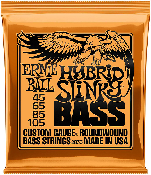 ERNIE BALL 2833 Nickel Wound Slinky Hybrid 45-105 - Струны для бас-гитары