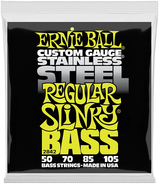 ERNIE BALL 2842 Stainless Steel Slinky Regular 50-105 - Струны для бас-гитары