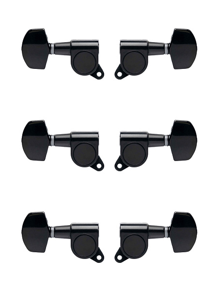 J-01-BK-3+3-Metallor Колки для гитары 3+3, черные, Metallor
