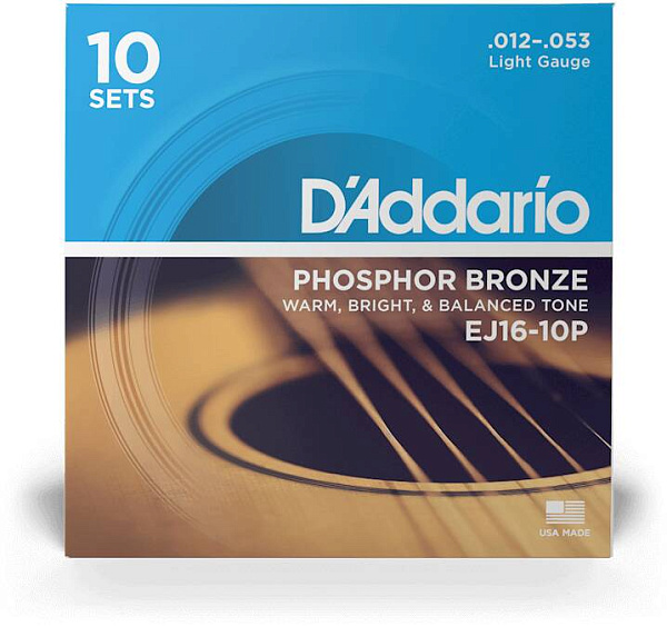 D'ADDARIO EJ16-10P - Струны для акустической гитары