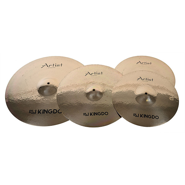 Комплект тарелок: Hi-Hat14" [ARTIST POWER COPPESMITH 14"+16"+20"] KINGDO [ARTIST POWER COPPESMITH 14"+16"+20"] Crash16",Ride20" полированные, ручная работа, сплав В20