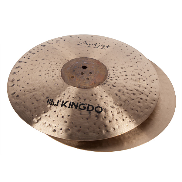 Тарелки хай-хэт 15" [15" CLASSIC RAW BELL HI-HAT] KINGDO [15" CLASSIC RAW BELL HI-HAT] сплав В20, ручная работа, поверхность традиционная, Bell натуральный