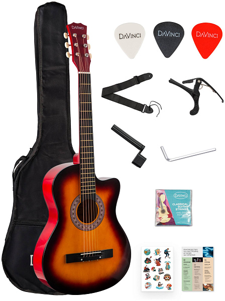 DAVINCI DF-50C SB PACK - Гитара акустическая в наборе