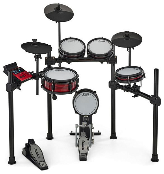 Электронная ударная установка [NITROPROKITXEUK] Alesis [NITRO PRO KIT] 1 x 10" двухзонный малый барабан, 3 x 8" двухзонных тома, 1 x 8" сетчатый бас-барабан, 1 x 10" Hi-Hat, 2 x 10" тарелки с функцией заглушения