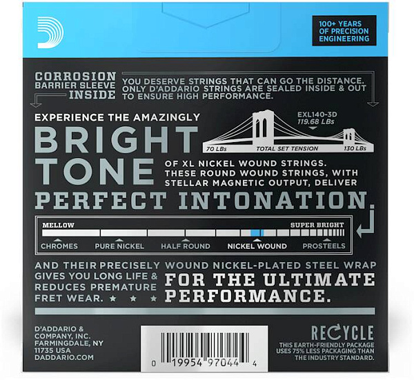 D'ADDARIO EXL140 3D - Струны для электрогитары