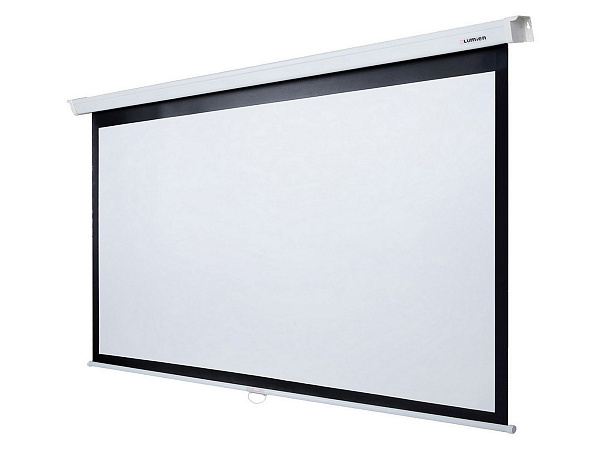[LMP-100106CSR] Настенный экран Lumien [Master Picture CSR] 170x213см (раб.область 115х203 см) (92") MW FiberGlass черн. кайма по периметру, верх.кайма 52 см, механизм плавного возврата, возможность потолочн./настенного крепления  (белый корпус) 16:9