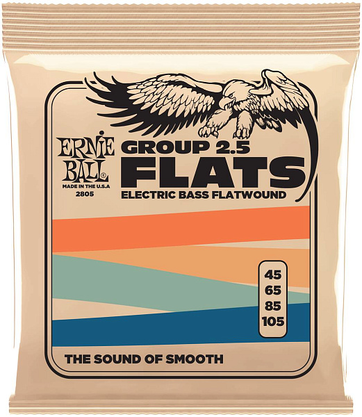 ERNIE BALL 2805 Flatwound Group 2.5 45-105 - Струны для бас-гитары