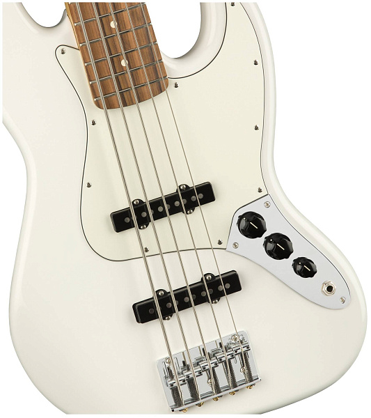 FENDER PLAYER JAZZ BASS V PF PWT Бас-гитара 5-и струнная, цвет белый