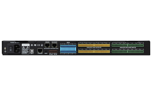 Аудиопроцессор Intrend [ITDSP-1616Dv2] цифровой, 16x16 аналоговых входов/выходов, AEC, AFS, ANC, Dante 16x16, USB-B 2x2 на задней панели, 8 портов GPIO, управление по RS232/485, IP