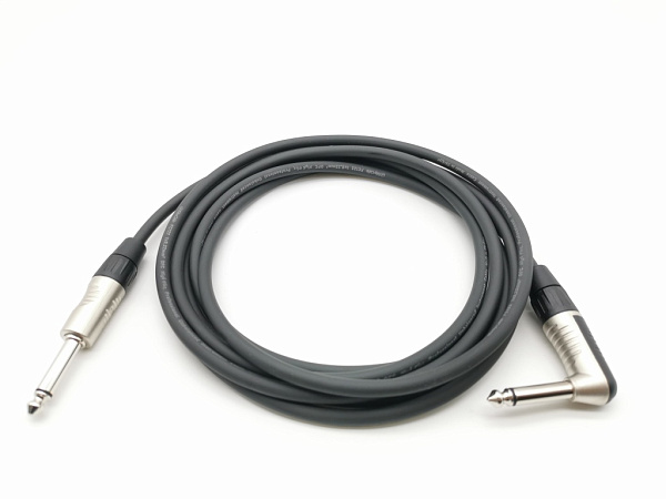 E71-JR-J-0100-0 Кабель гитарный (инструментальный) Jack-Jack угловой, 1м, ZZcable