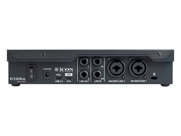 Аудиоинтерфейс [110313A2007] Icon [U44] АЦП/ЦАП 24 бит/192 кГц, ARM-M7/500MHz процессор, 7" TFT дисплей, АЧХ 20-20000 Гц, 2x Combo XLR/TRS входа, 2x 1/4" TRS входа, 2x 1/4" TRS выхода, 2x 1/4" TRS выхода для наушников, USB-C 2.0, USB-C UNI OTG