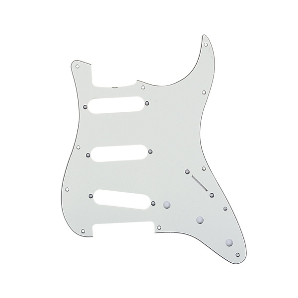 MX1388AW Пикгард для гитары Fender Stratocaster SSS, 3 слоя, белая, Musiclily