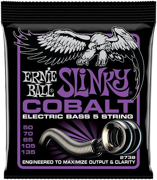 ERNIE BALL 2738 Cobalt Slinky Power 50-135 - Струны для бас-гитары 5 струнной