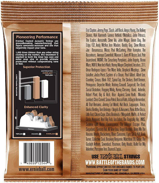 ERNIE BALL 2544 Everlast Coated Phosphor Bronze Medium 13-56 - Струны для акустической гитары
