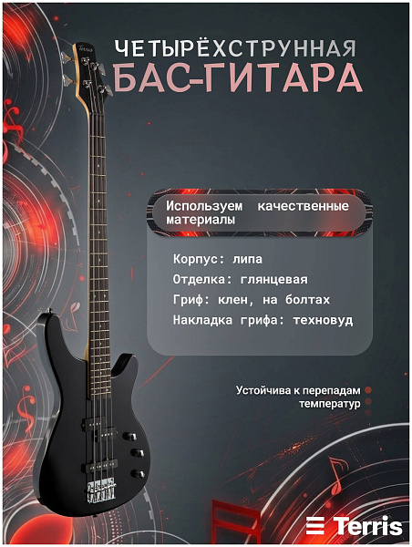 TERRIS SET-SSS BK - Бас-гитара 4 струны