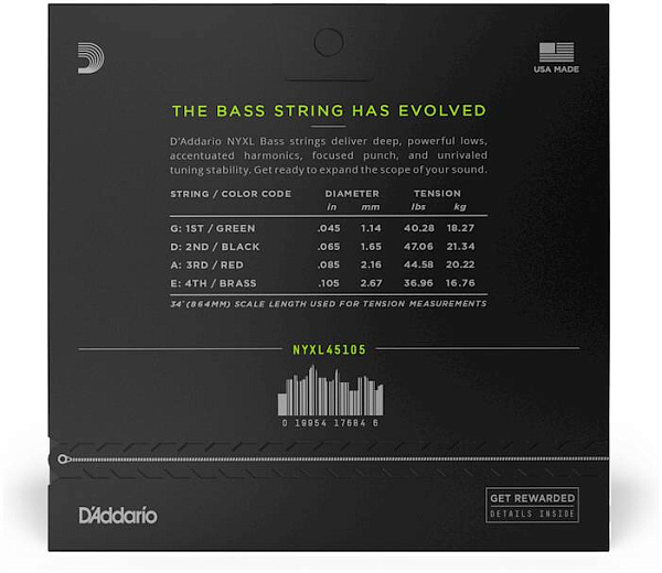 D'ADDARIO NYXL45105 - Струны для бас-гитары