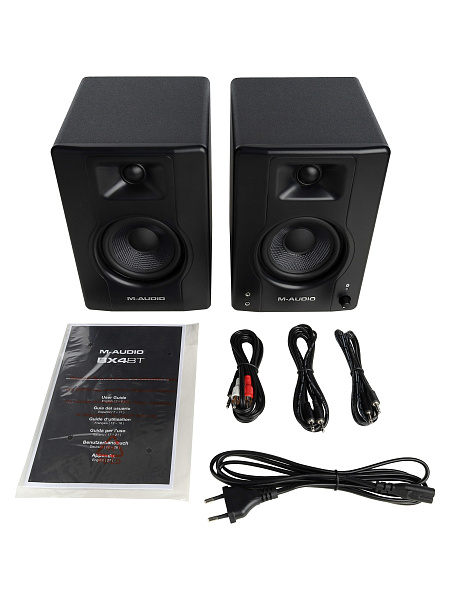 Акустическая система [BX4PAIRBTXEU] M-audio [BX4 BT (пара)] (активный+пассивный), 2-х полосные, 25 Вт, 69-22000 Гц, 4,5"+1", входы: 2x1/4"линейный вход, 2xRCA линейный вход, Bluetooth