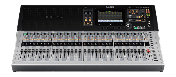 Микшер Yamaha [TF5] цифровой, 32 аналоговых XLR/TRS MIC/LINE + 2 аналоговых RCA стерео линейных входа, 16 аналоговых XLR выходов, 33 моторизированных фейдера, 48 входных микшируемых каналов, USB 2.0