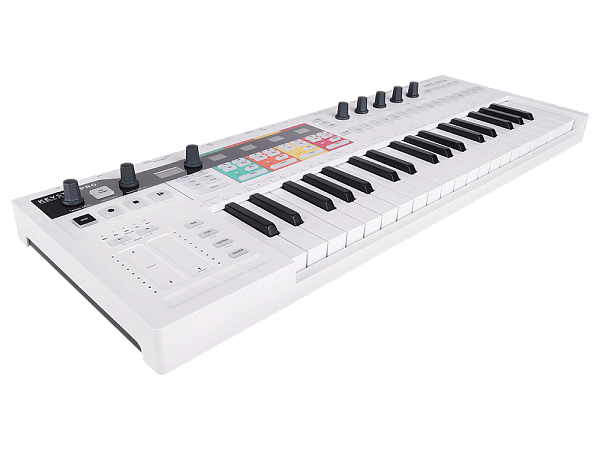 MIDI клавиатура [430211] Arturia [KeyStep Pro] 37 клавиш, 4-дорожечный секвенсор до 64 шагов, 4 группы разъемов для работы с аналоговым оборудованием и модулями, 24-частный секвенсор ударных, арпеджиатор, разъемы MIDI In/Out, Sync In/Out, CV/Gate Outs