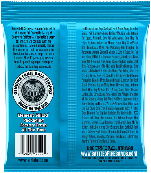 ERNIE BALL 2255 Classic Rock n Roll Pure Nickel Slinky Extra 8-38 - Струны для электрогитары