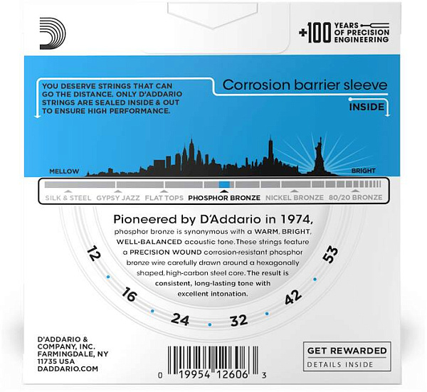 D'ADDARIO EJ16-3D - Струны для акустической гитары