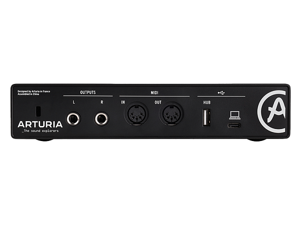 Аудиоинтерфейс USB [800102] Arturia [MiniFuse 2 Black] 24бит/192кГц, два комбинированных входа XLR-1/4” (микрофонный / линейный / инструментальный уровень) с фантомным питанием +48 В, выходы на монитор (L/R Jack), выход для наушников, MIDI In/Out