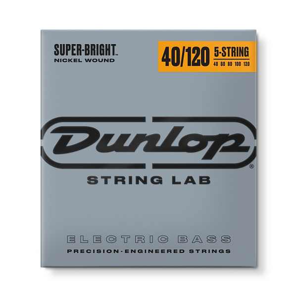 DBSBN40120 Super Bright Комплект струн для 5-струнной бас-гитары, никелиров, Light, 40-120, Dunlop