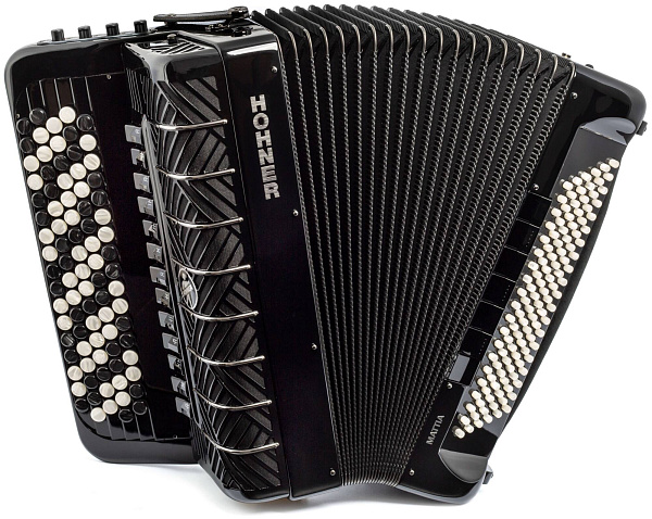 HOHNER MATTIA IV 120 BK gun black (B-Stepped) - Баян