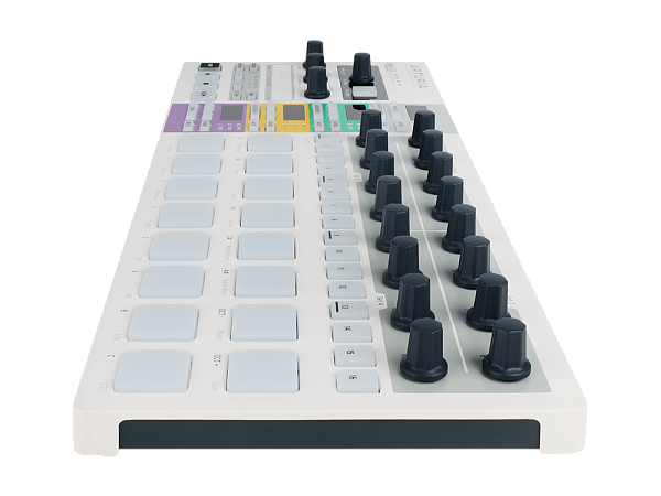 MIDI контроллер (Микшер-семплер (контроллер)) [430111] Arturia [BeatStep Pro] 2 независимых монофонических 64-шаговых мелодических секвенсора, 16-трековый секвенсор ударных, 16 проектов, в каждом 16х2 sequences, 16 drum sequences, CV/GATE выходы, 8 Drum