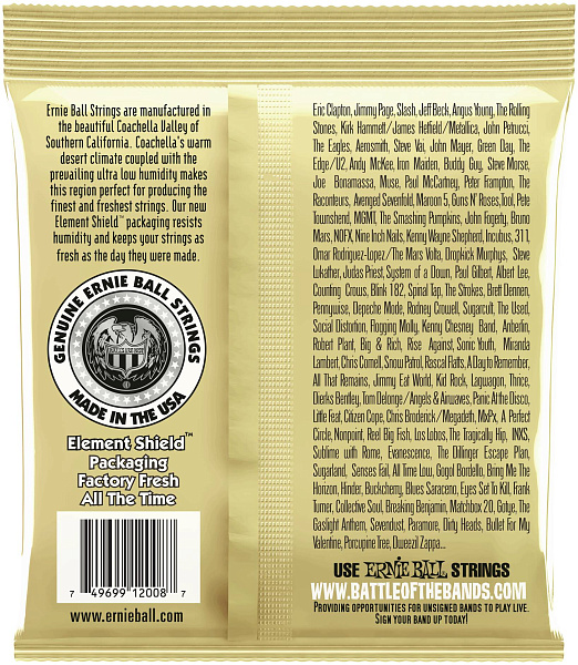 ERNIE BALL 2008 Earthwood 80/20 Bronze Rock&Blues 10-52 - Струны для акустической гитары