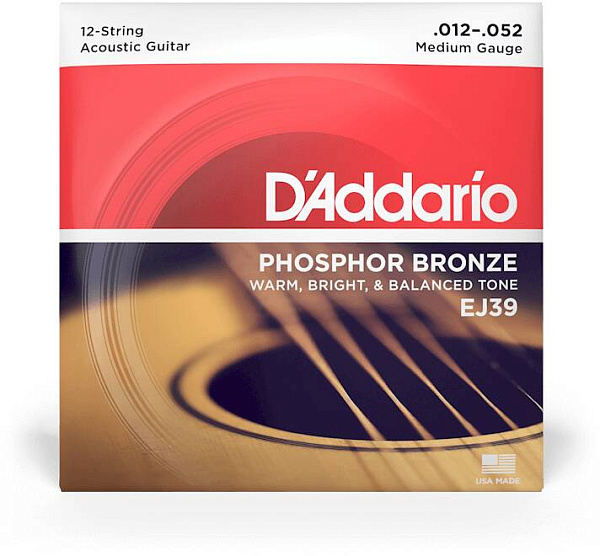 D'ADDARIO EJ39 - Струны для акустической 12-струнной гитары