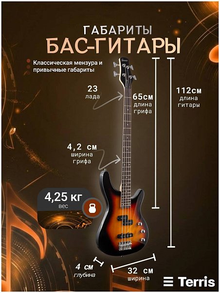 TERRIS SET-SSS SB - Бас-гитара 4 струны
