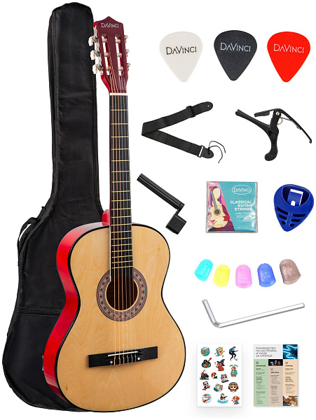 DAVINCI DC-50A 12 NA PACK - Гитара классическая в наборе