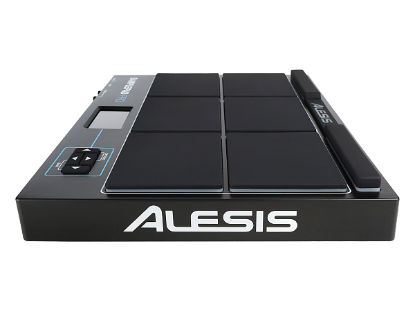 Барабанный  MIDI контроллер [SAMPLEPADPROXEU] Alesis [SamplePad PRO] 8 прорезиненных пэдов с подсветкой, входы для педалей Hi-Hat и Kick, ЖК дисплей с подсветкой, MIDI-выход и вход, стереовыход 2 ? TRS, AUX-вход, выход на наушники, SD, USB