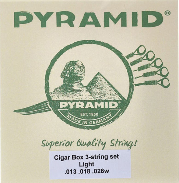 CIGARBOX CIGBOX3 Комплект струн для 3-струнной гитары (сигарбокс), сталь, 13-26, Pyramid