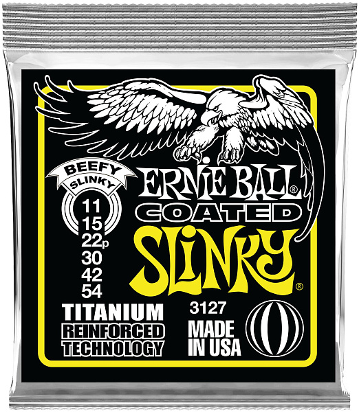 ERNIE BALL 3127 RPS Coated Titanium Slinky Beefy 11-54 - Струны для электрогитары