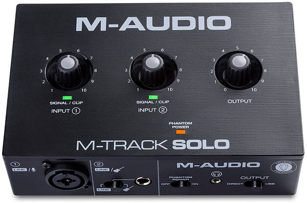 M-AUDIO M-Track Solo - аудиоинтерфейс USB 24бит/48кГц.