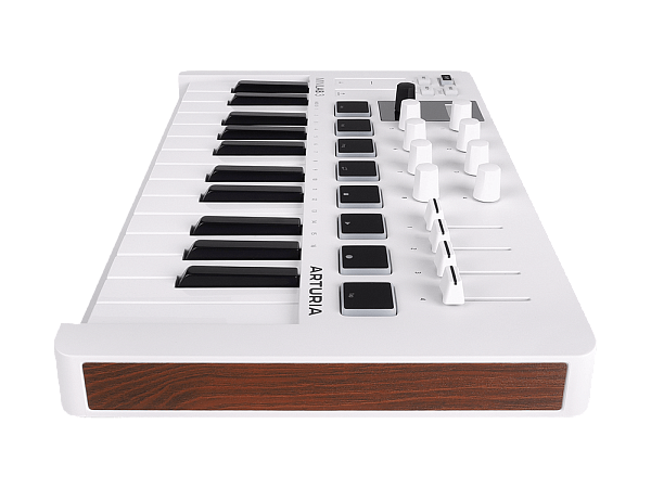 MIDI клавиатура [231501] Arturia [MiniLAB 3] 25 клавиш, 8 энкодеров, 8 RGB пэдов, 8 фейдеров, дисплей, сенсорные регуляторы Pitch/Modulation, MIDI-выход, 1/4" Jack вход педали, режим Chord, арпеджиатор, USB-C