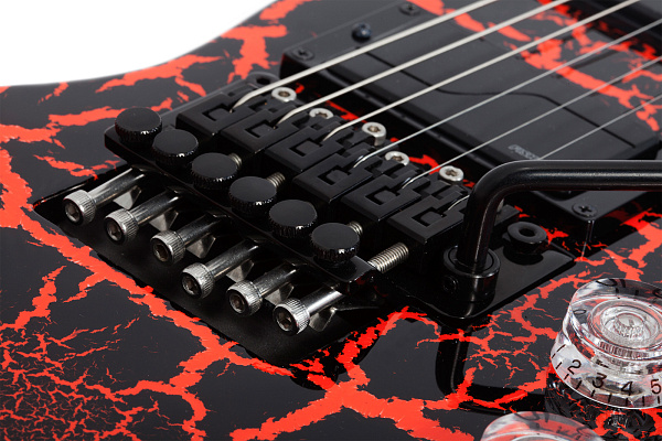 Электрогитара SCHECTER [BALSAC E-1 FR BORC] электрогитара 6-струнная, корпус: красное дерево, гриф: клен 3 куска, накладка: черное дерево, 24 лада, FloydRose, цвет: Black Orange Crackle (BORC)