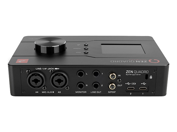 Аудиоинтерфейс Antelope Audio [Zen Quadro Synergy Core] 24 бит/192 кГц, 14x10, Отношение сигнал/шум: 110 дБ, ADAT для расширения входов/выходов, конвертеры с коэффициентом усиления до 130 дБ, два микрофонных предусилителя с 65 дБ усиления