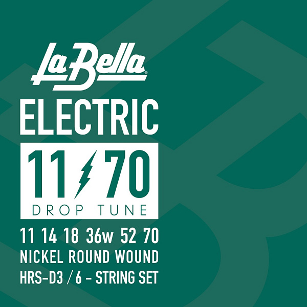 HRS-D3 HRS Drop Tune Комплект струн для электрогитары, никелированные, 11-70, La Bella
