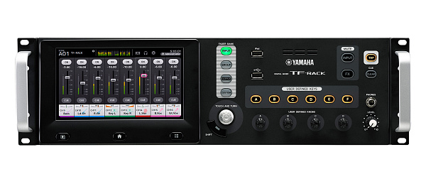 Микшер Yamaha [TF-RACK] цифровой, установка в рэк, входы: 16 mic/line (XLR/TRS combo) + 1 stereo line (RCA pin), выходы: 16 (8 XLR + 8 TRS phone),