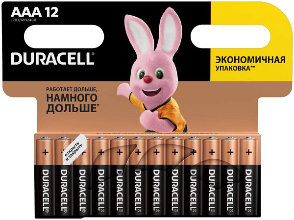 DURACELL LR03 BASIC уп 12 шт - Батарейка тип AAA